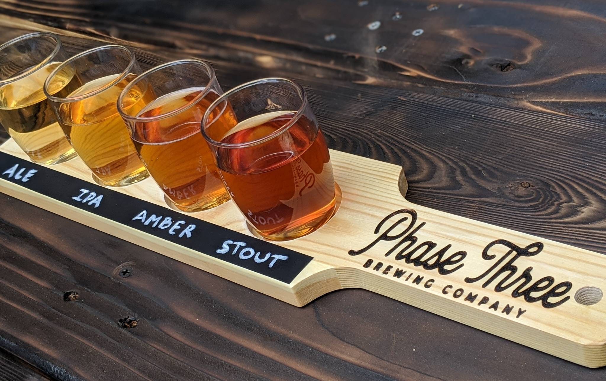 Beer Flight Tasting Paddle With Glasses Personalized Beer Etsy