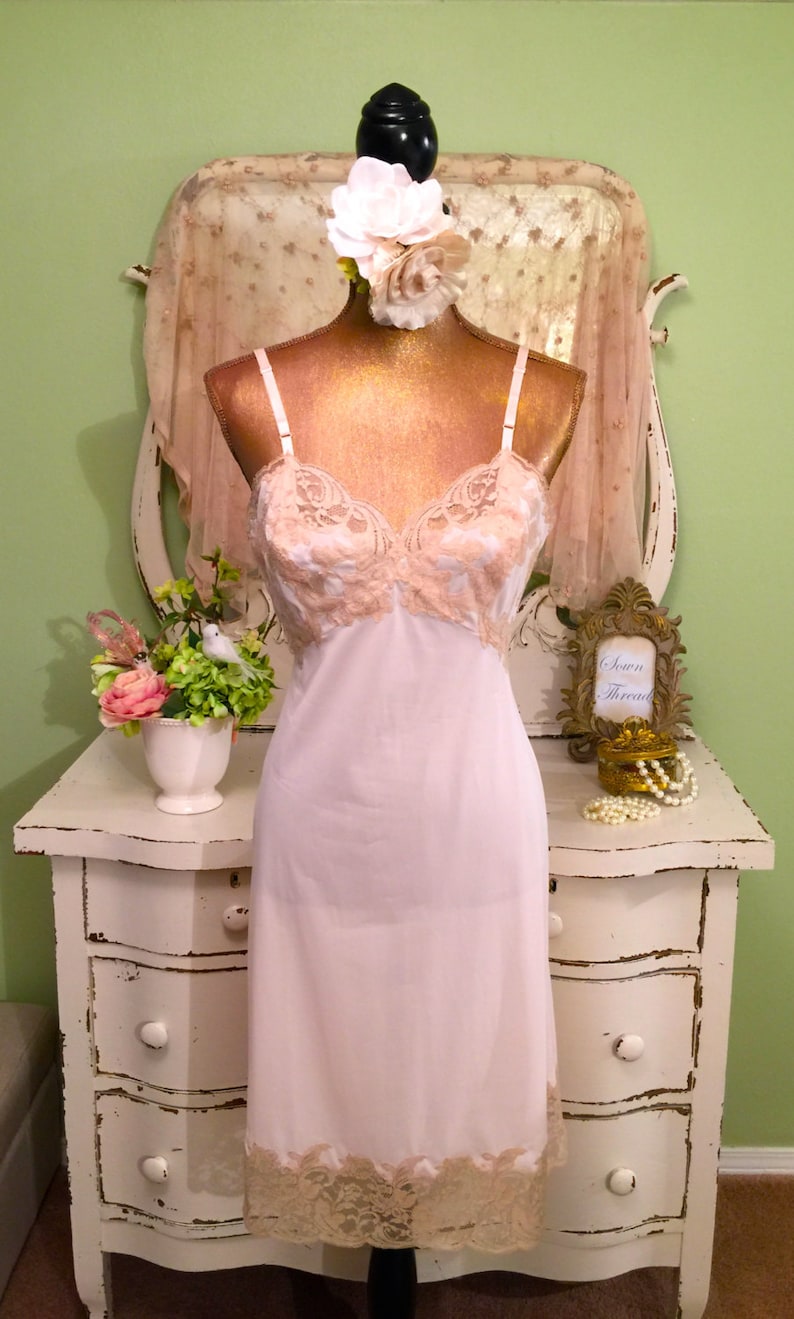 60s Blush Lace slip 1960s Dress Full Slip Vanity Fair Etsy