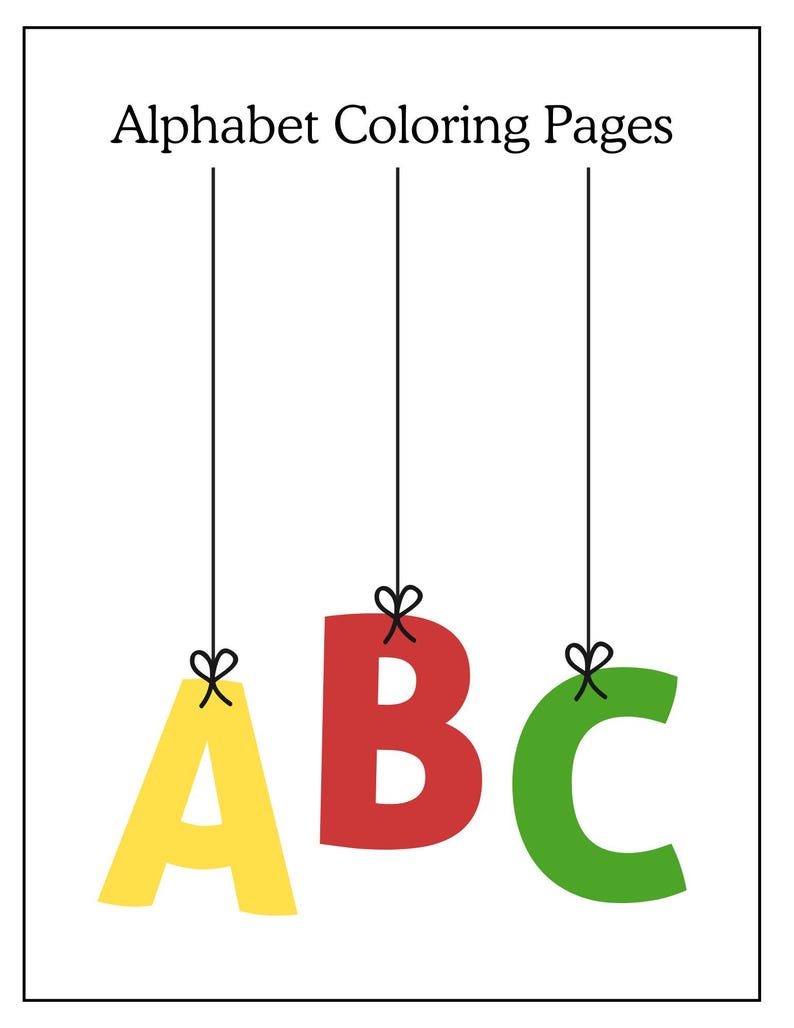 Printable Alphabet Coloring Pages - Etsy