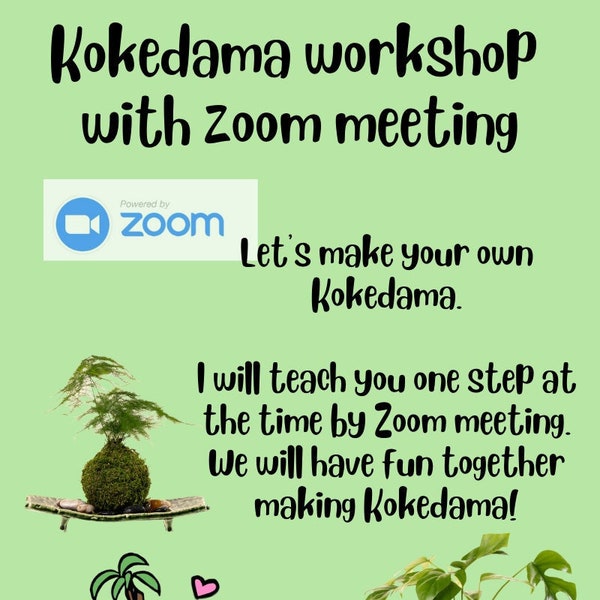 Online Kokedama Workshop by Zoom meeting with DIY Kit -  You just need to purchase your plant on your own,  locally.