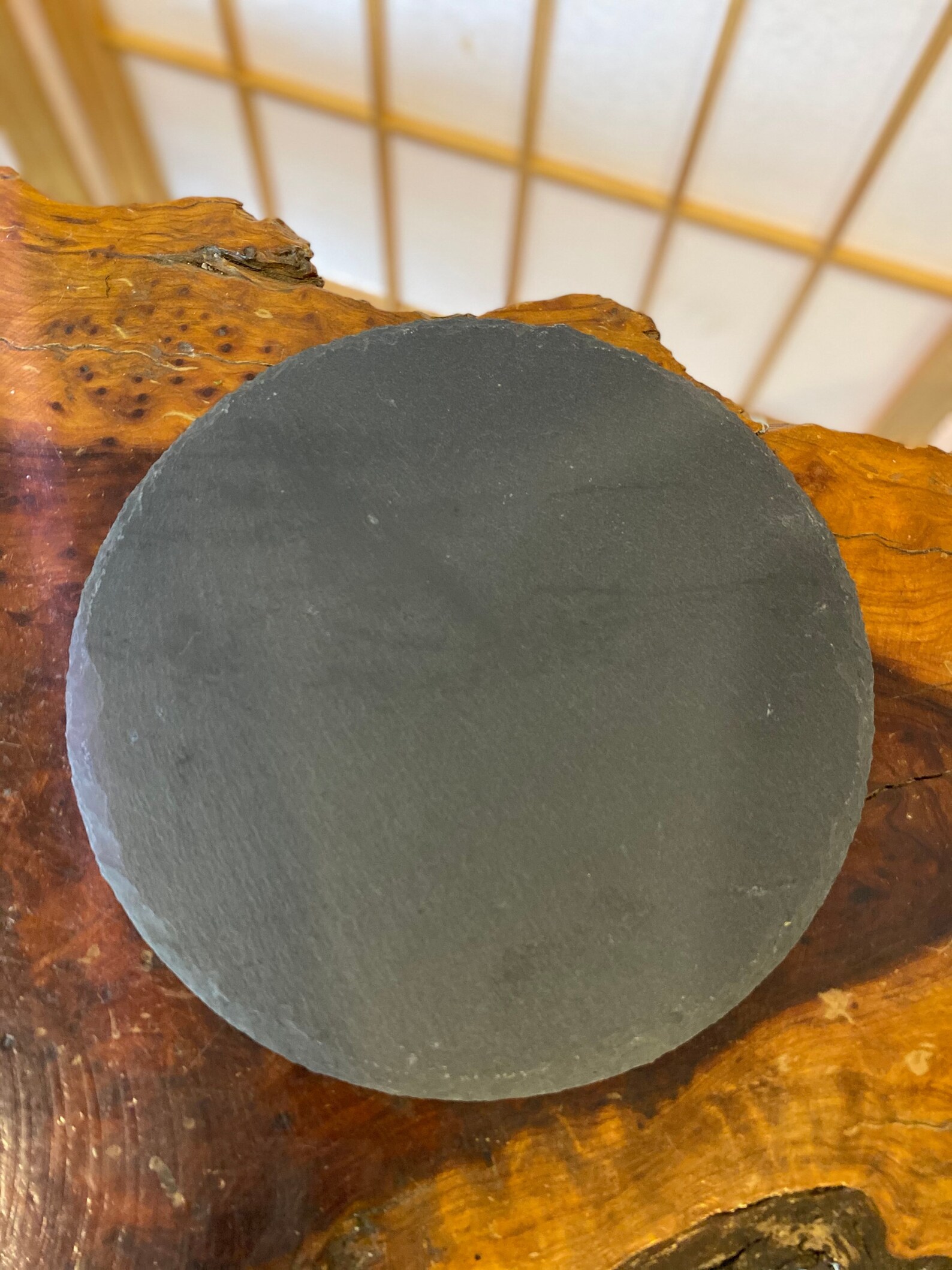 Round Slate plate black made by natural stone 8 Etsy