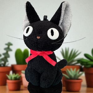 Black cat Plush Toy, Cute Mini Black Cat Jiji, Stuffed Toy Keychain