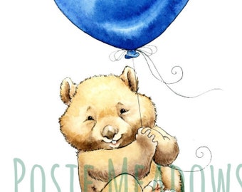 Wombat, Baby Wombat, Wombat Watercolor, Wombat Print, Watercolor Nursery, Australian Nursery, Australian Animal, Baby Shower Gift, Nursery