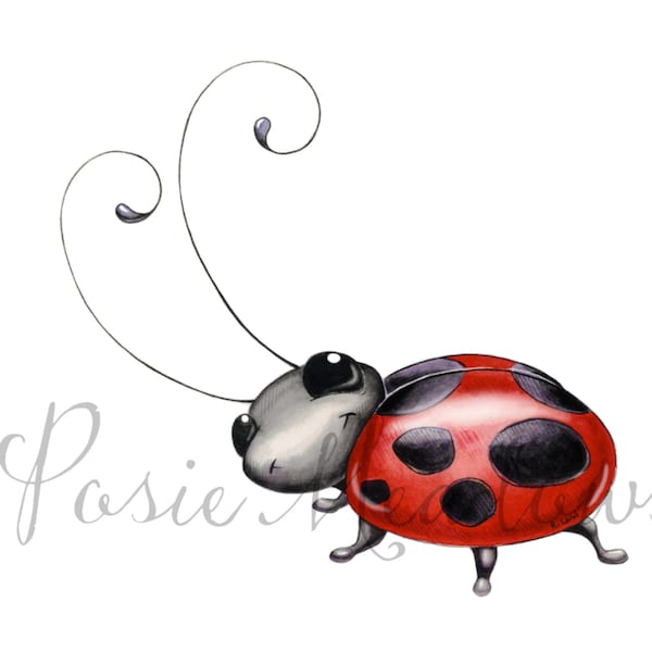 DIGITAL DOWNLOAD, Ladybug Watercolor, Ladybug Art, Ladybug Nursery, Ladybird Art, Watercolor Nursery, Nursery Decor, Ladybug Themed, Insect