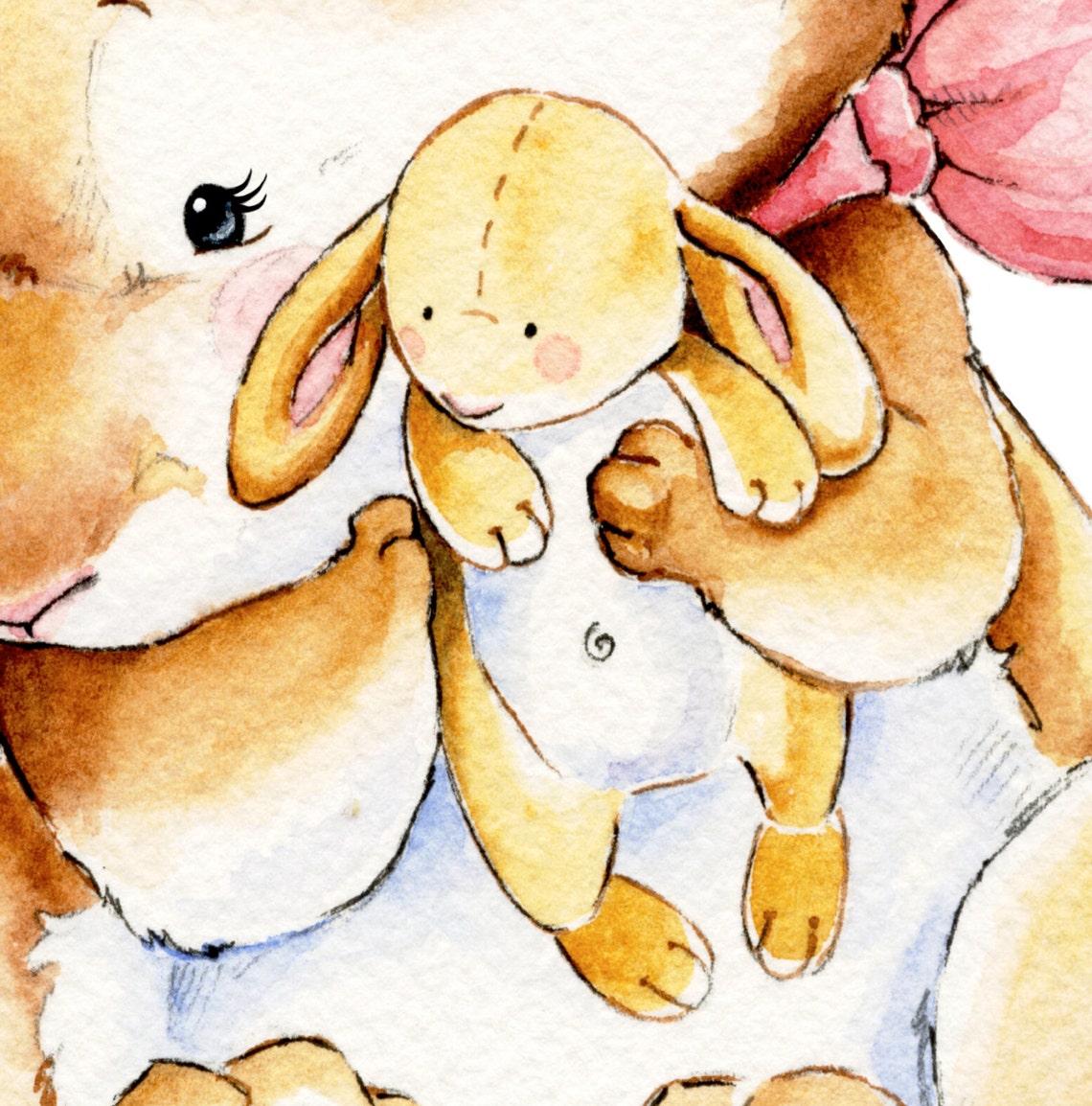 Baby Bunny Art, Baby Rabbit Art, Ladybug Art, Ladybird Art, Stuffed ...