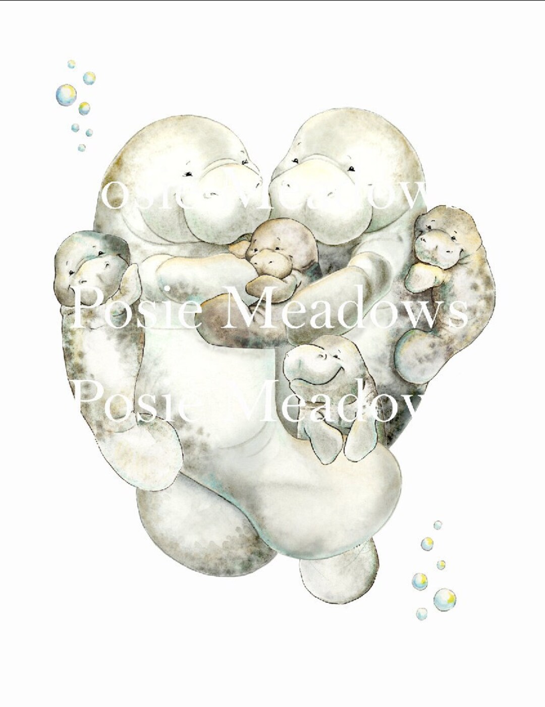DIGITAL DOWNLOAD Manatee Manatee Family Nursery Art Manatee Print digital-download-manatee-manatee-family-nursery-art-manatee-print