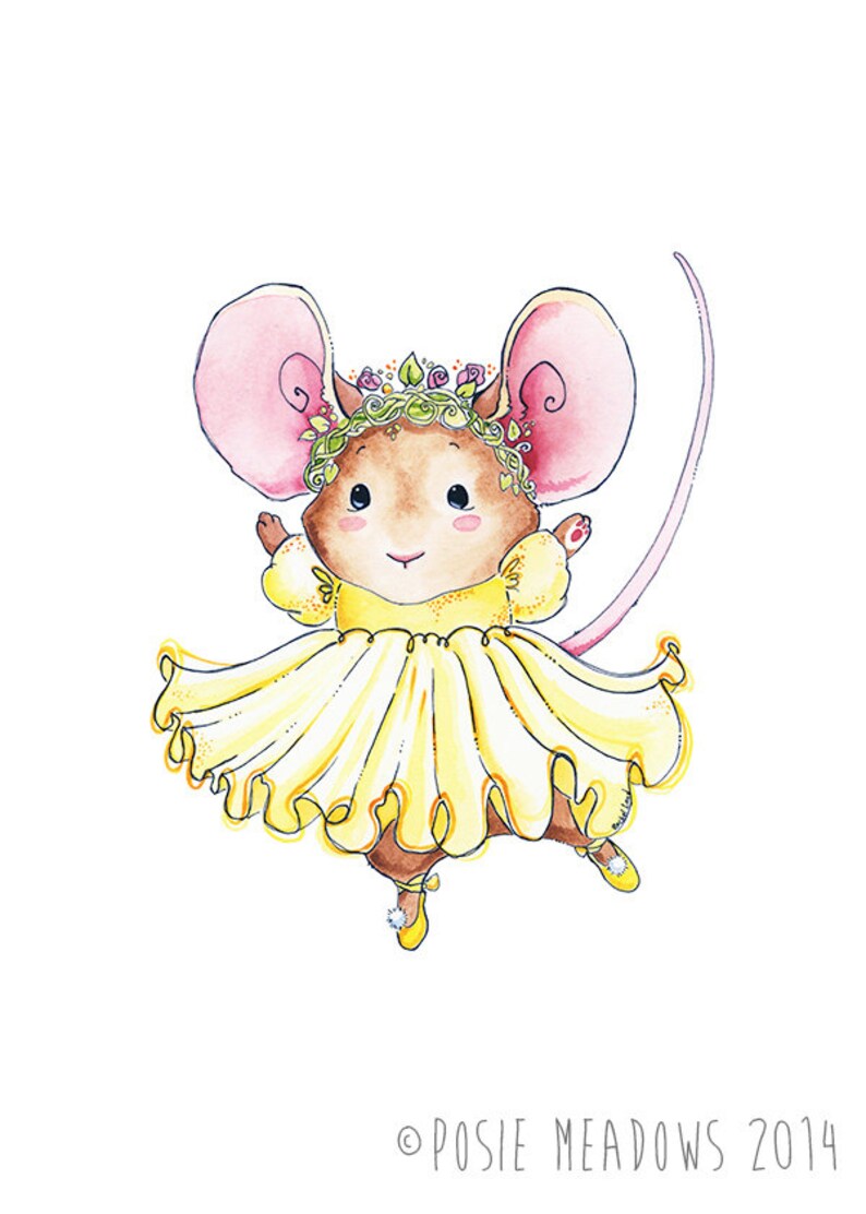 Ballerina Mouse Mouse Art Print Ballerina Nursery Baby Etsy