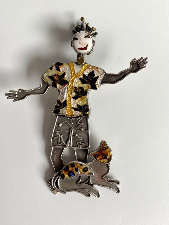 Kristin Holeman Cloisonne Enamel Brooch - image 2