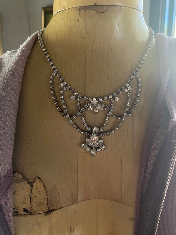 Rhinestone Necklace Vintage - image 2