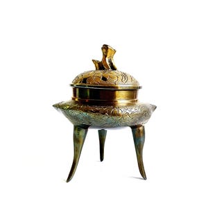 Vintage Brass Incense Burner Censer Chinese