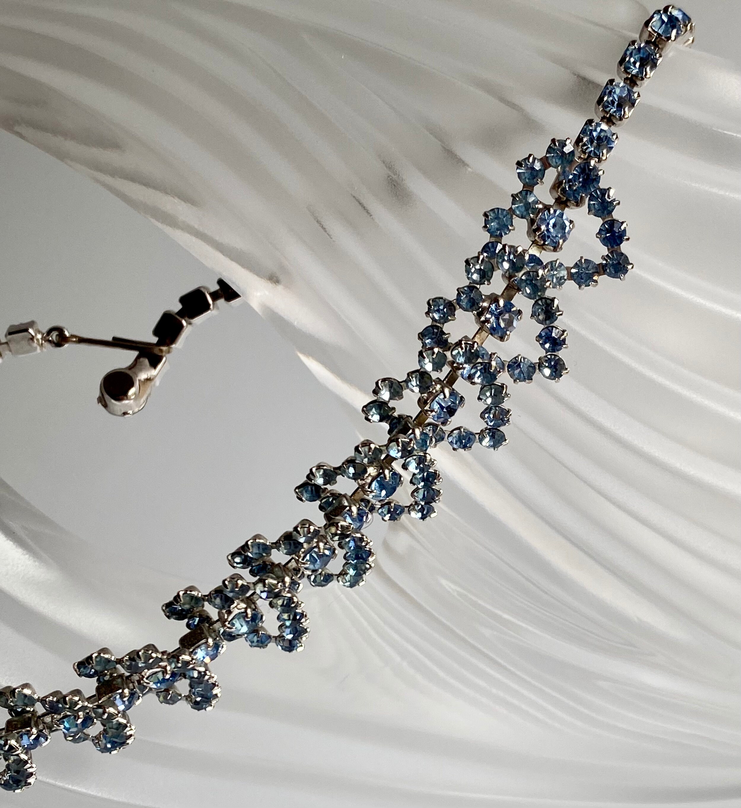 Blue Hearts Rhinestone Necklace - Etsy