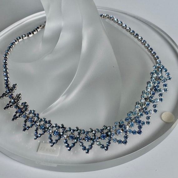 ブルーハーツ　ネックレス Blue Hearts Rhinestone Necklace - Etsy