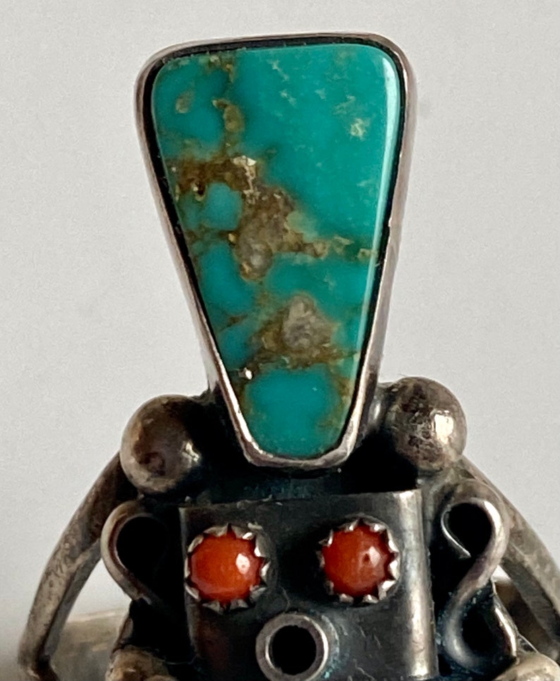 Native American Cherokee John Coers Sterling Silver Turquoise Kachina ...