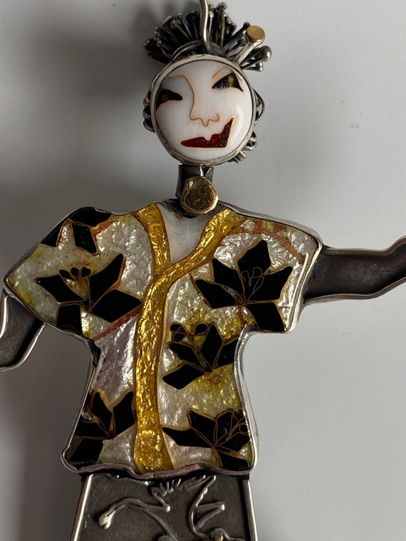 Kristin Holeman Cloisonne Enamel Brooch - image 9