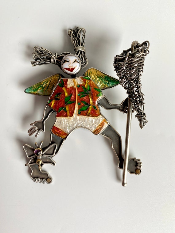 Kristin Holeman Butterfly Catcher Cloisonne Enamel