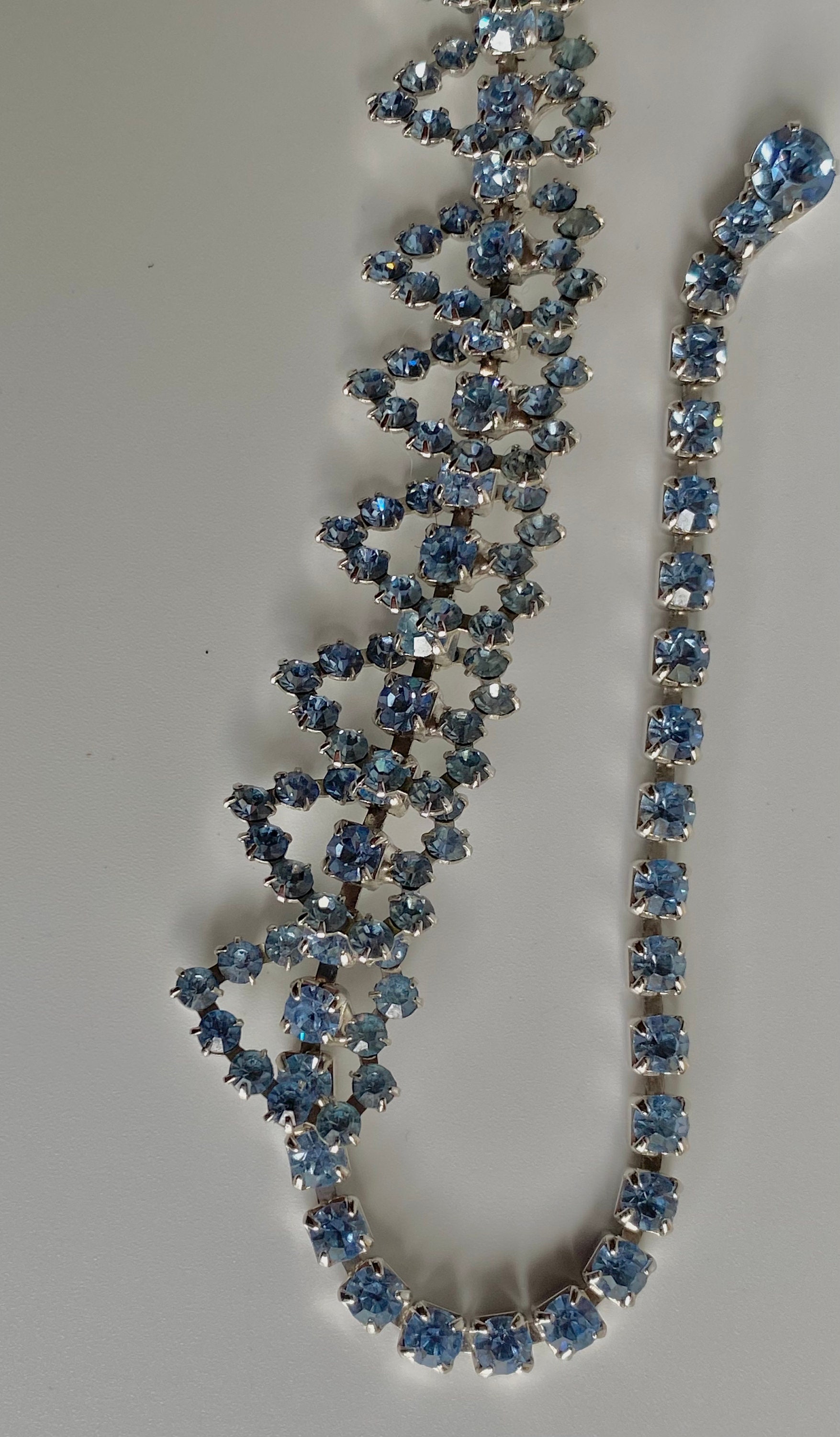 Blue Hearts Rhinestone Necklace - Etsy