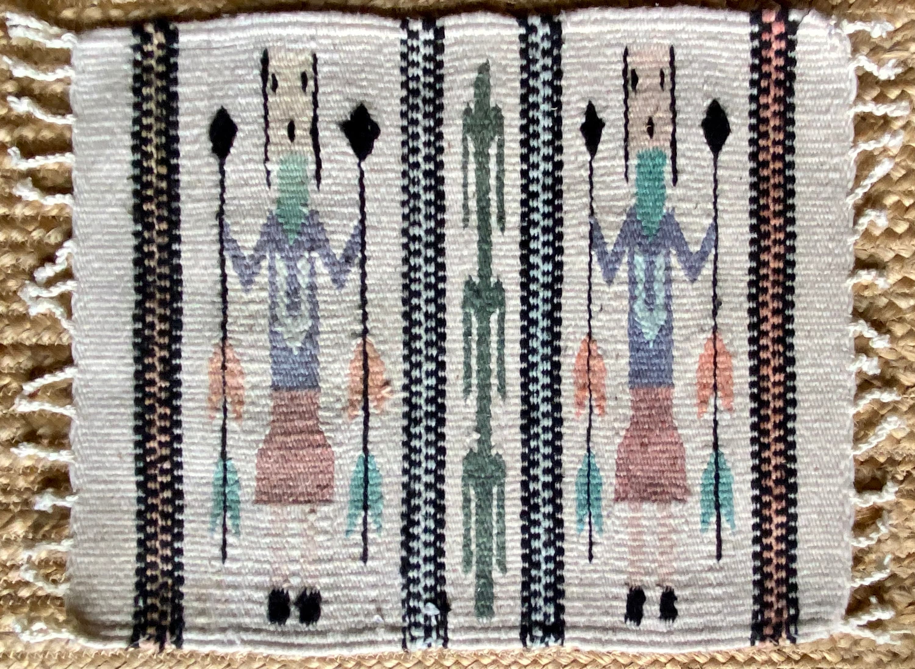 Textile Rugs Native American Hand Woven Textile Rug Wall Hanging Yei Figures - Etsy
