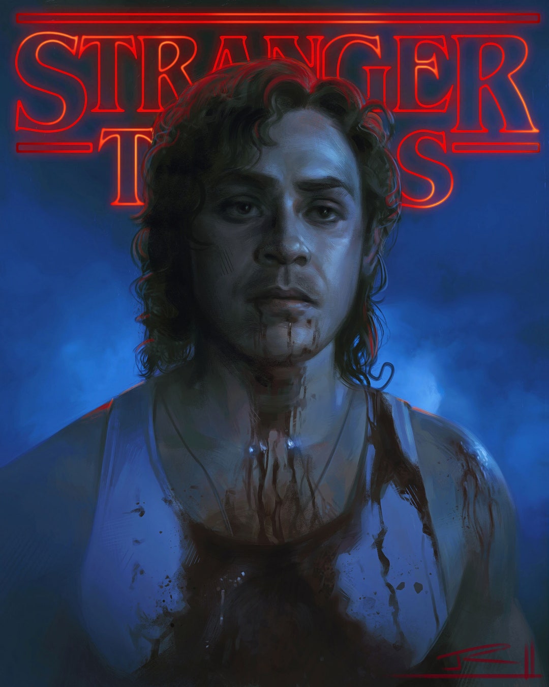 Stranger Things Billy Hargrove Art Print Etsy
