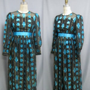 Vintage 70s 80s PRAIRIE MAXI Dress Cottage Core Gown Prairie Bohemian Festival Style  Bust 38&quot;