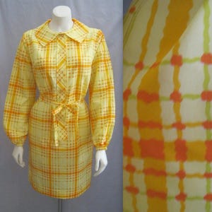 Vintage 60s  DEADSTOCK Shirtwaist SHIFT DRESS with Belt Mod Era  New With Tags  Bust 38&quot;  Medium