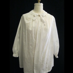 Vintage EDWARDIAN BEDJACKET BLOUSE Sacque Cotton Dimity Retro Wedding Steampunk Boho ~One Size! Bust 44&quot;+