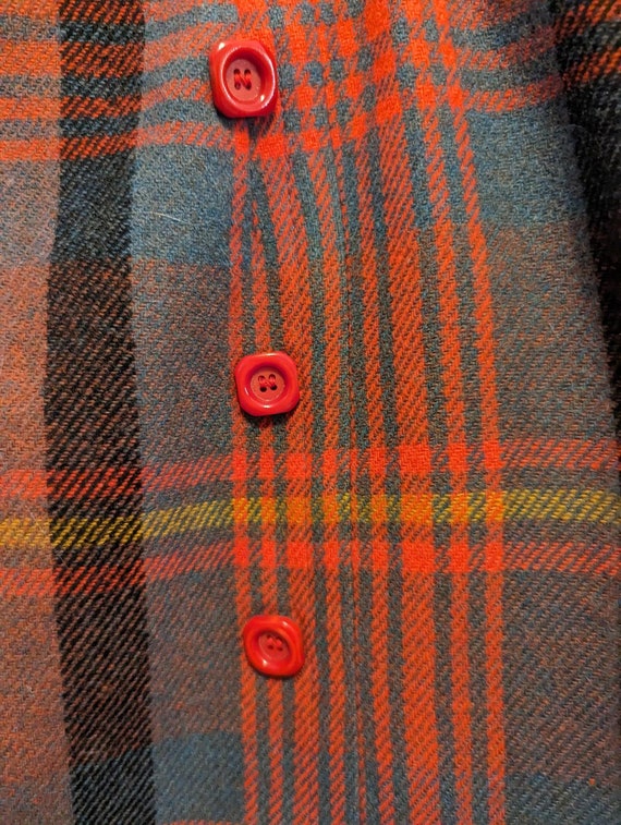 Vintage 50s 60s PLAID Wool Pencil SHEATH SKIRT w.… - image 3