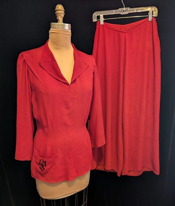 Volup Vintage 1930s-40s HOLLYWOOD GLAM Rayon PAJA… - image 1