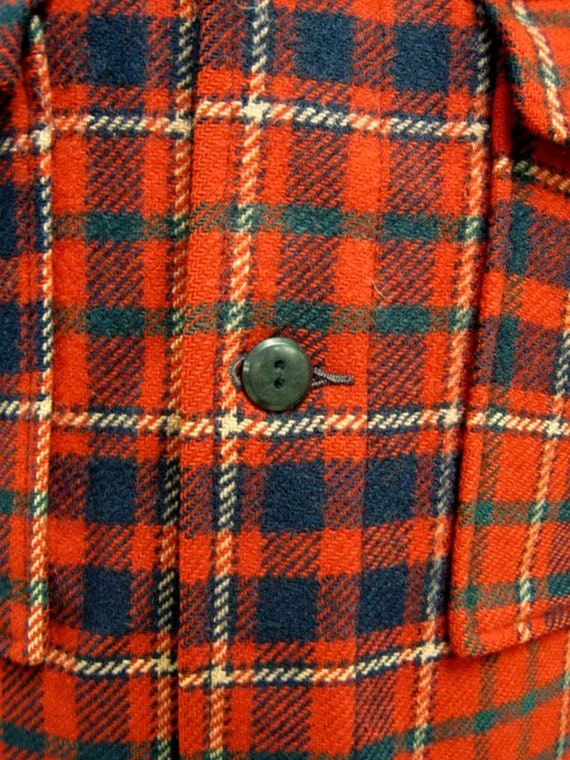 Vintage 60s PENDLETON Wool Coat JACKET Tartan PLA… - image 3