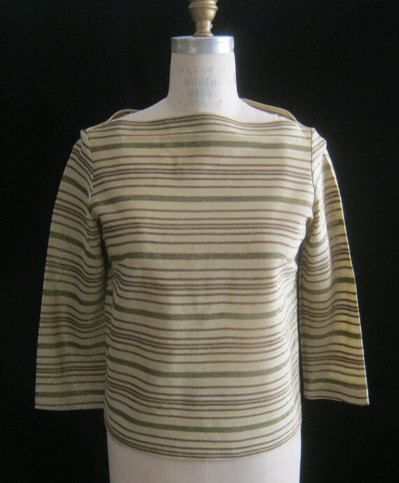 Vintage 60s KORET of California Striped GOLD Lurex
