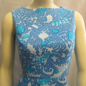 Vintage 60s 70s MOD Preppy DRESS Sleeveless Shift Button Back Floral Print Bust: 36 image 2