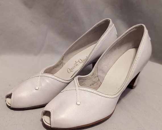 RARE!!! Deadstock NIB Vintage 50s White Leather P… - image 1