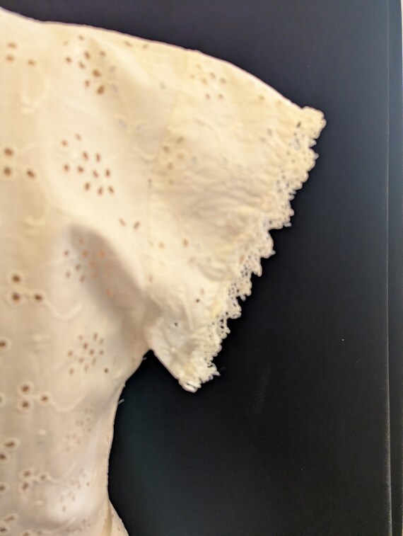 Vintage 40s Cotton Eyelet Dress