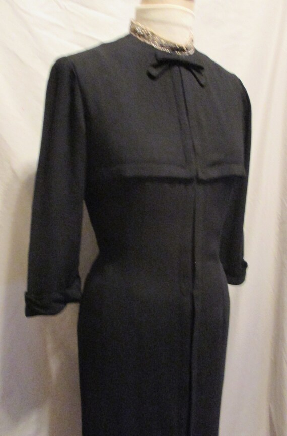 XL 1950s LBD Little Black Dress Velvet Evening Cocktail Party