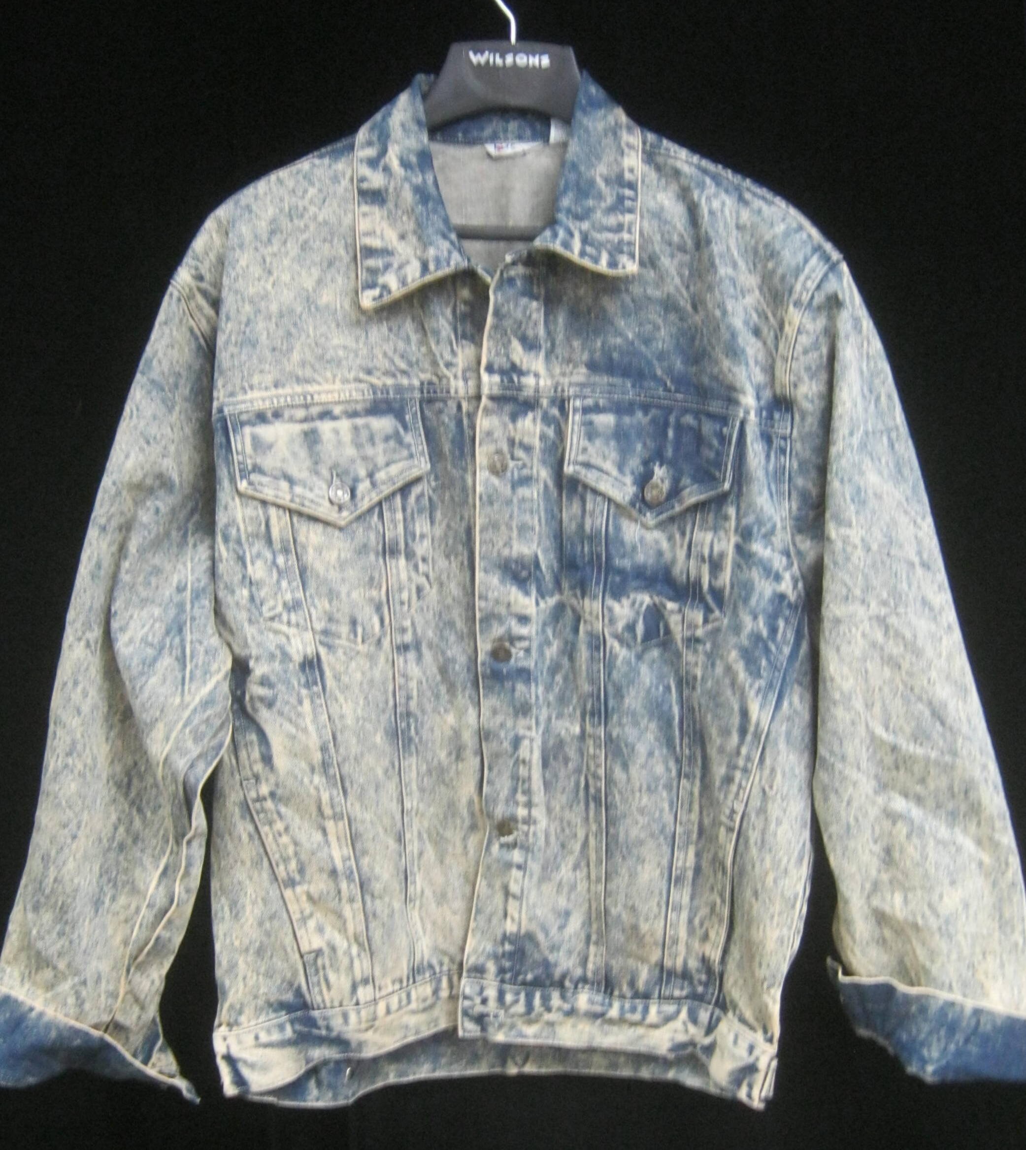 Vintage 80s ACID Wash DENIM Jean Jacket With AIRBRUSHED Hand