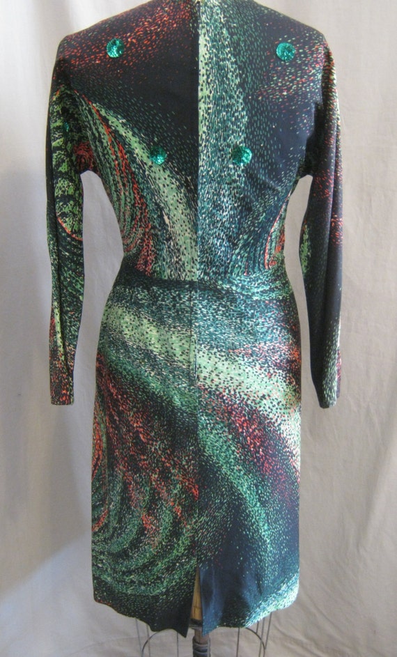 Sexy Vintage 60s MOD Sheath DRESS with SEQUIN Det… - image 5