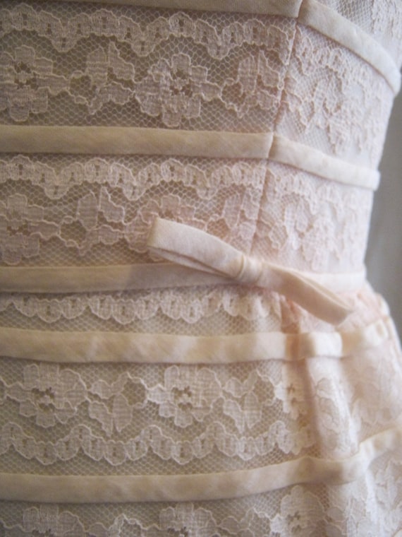 Sweet Vintage 60s LACE Party DRESS WEDDING Brides… - image 2