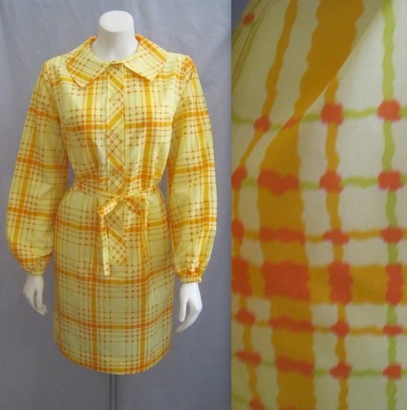 Vintage 60s  DEADSTOCK Shirtwaist SHIFT DRESS with