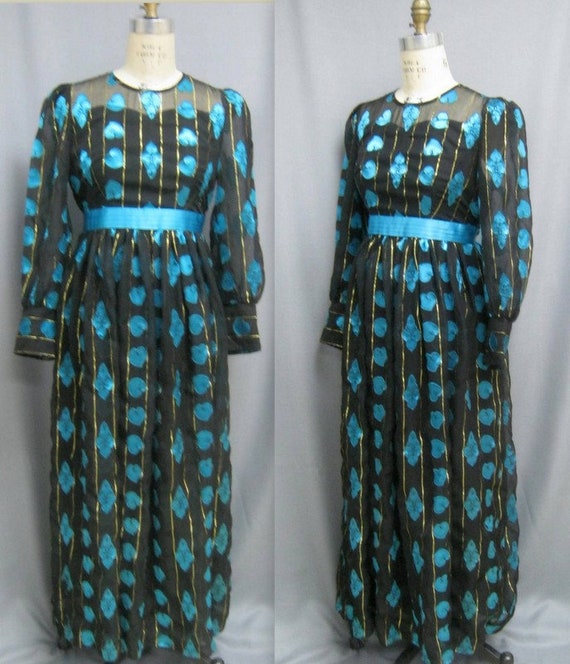 Vintage 70s 80s PRAIRIE MAXI Dress Cottage Core G… - image 1