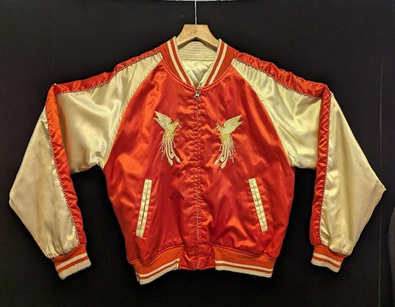 Men's Vintage 70s Red SUKAJAN JAPAN Zip JACKET Se… - image 1