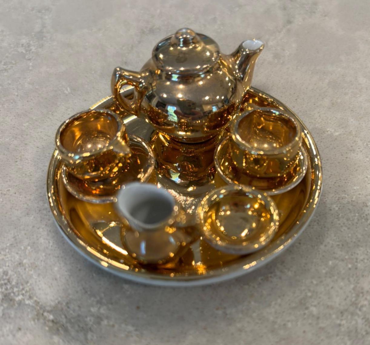 Rare Antique Miniature Gold Gilded Tea Set Made in Germany - Etsy