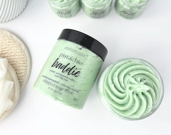 Pistachio Crème Whipped Soap or Foaming Sugar Scrub ~ Toasted Pistachios, Cherries, & Vanilla