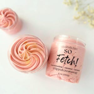Marshmallow Vanilla & Salted Caramel Whipped Cream Soap | So Fetch! Foaming Body Sugar Scrub | Handmade Vegan Soap