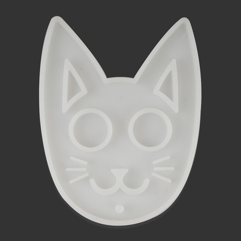 1 Piece Silicone Clear Large Cat Mask Mold Resin Keychain Mold DIY Resin Keychain For Gift 10354250