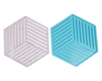 1 piece Silicone Hexagon coaster resin mold, Geomestric Mat Mold DIY Coaster Mold Shiny Resin Mold For Home Decoration 10386552