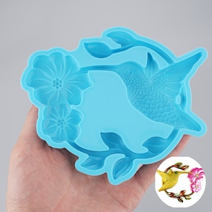 1 molde de colibrí de silicona, colibrí de resina para decoración del hogar DIY 10410750