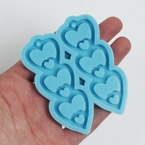1 Piece Silicone Heart Dangle Earring Mold Drop Earring Mold Silicone Mold For Epoxy Resin 10358950