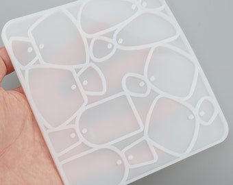 光沢のあるシリコン幾何学的イヤリング型、ジュエリー作り用エポキシ樹脂型 104055 1個