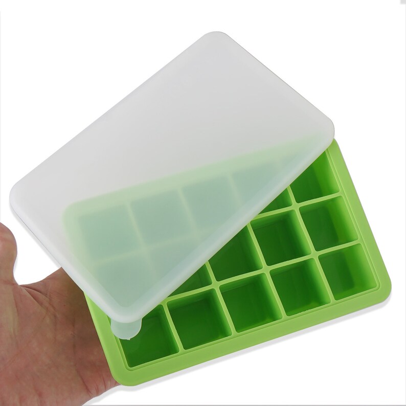 15cavity Green Ice Cube Tray 32MM Square Silicone Ice Cube Etsy