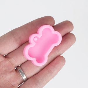 1 pièce Pink Silicone Mold Shiny Silicone Keychain Molds Dog Bone Mold for Resin 10338654