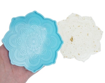 1 piece Silicone Mandala coaster resin mold, Mandala Mat Mold DIY Coaster Mold Shiny Resin Mold For Home Decoration 10386650